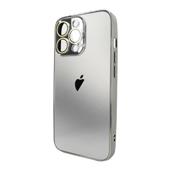 Чехол AG-PC Glass для iPhone 16 Pro Max серебристый защитный аксессуар для индивидуального оформления