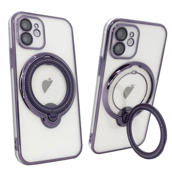 Чехол для iPhone 12 Clear Shining Holder с MagSafe глубокий фиолетовый для защиты и стиля