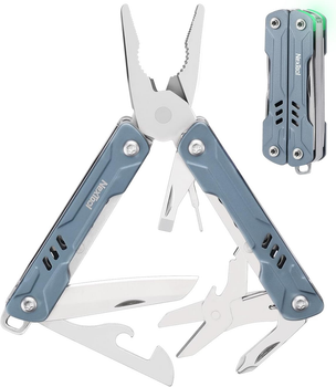 Мультитул NexTool Mini Sailor S11 (NE20156F) универсальный легкий мини-инструмент брелок с плоскогубцами на 11 функций, Blue