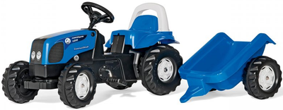 Трактор на педалях Rolly Toys Kid Landini з причепом Синій (4006485011841)