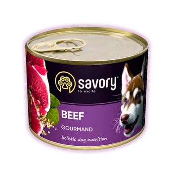 Влажный корм для взрослых собак Savory паштет с говядиной для всех пород 200 г