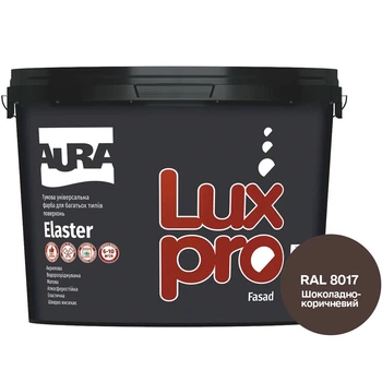 Краска резиновая универсальная Aura Luxpro Elaster RAL 8017 Шоколадно-коричневая 6 кг