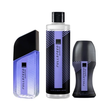 Мужской парфюмированный набор 3-в-1 Avon Full Speed Quantum: Туалетная вода Full Speed Quantum 100 мл + Шампунь-гель для душа Full Speed Quantum 250 мл + Шариковый дезодорант-антиперспирант Full Speed Quantum 50 мл