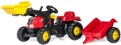 Traktor na pedałach Rolly Toys Kid z łyżka i przyczepa Czerwony (4006485023127)