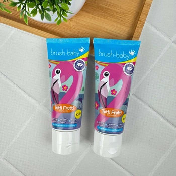 Дитяча зубна паста Brush-Baby Фламінго від 3 років (фтор 1350, смак тутті-фрутті, 50 мл), 2 шт