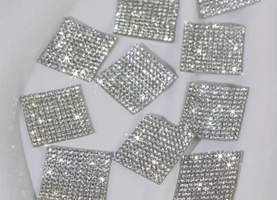 Самоклеючі квадрати зі страз колір Crystal 10шт.