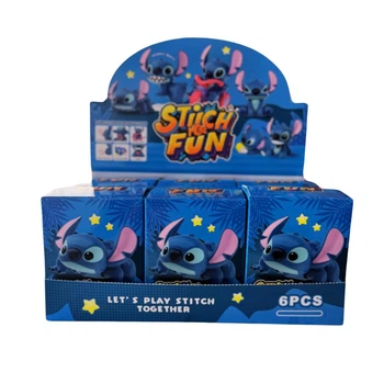 Большой Бокс интерактивных фигурок Стич Коллекционный набор Stitch 6 игрушек в коробке Stitch Fun Синий