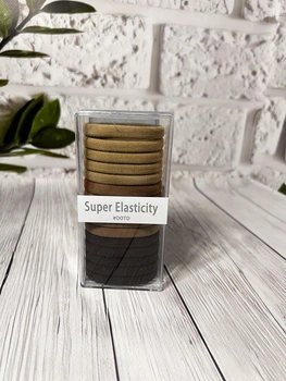 Резинки для волосся Super Elasticity коричневі 5см 15шт(ВІ2265)