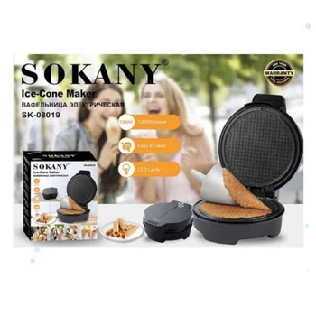 Прижимная вафельница для вафель Sokany SK-08019 1200 Вт Черный