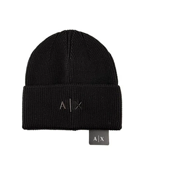 Шапка с принтом Armani Exchange унисекс черная (sh113)