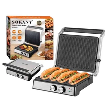 Гриль электрический раскладной Sokany SK-08050, 2000 Вт, черный
