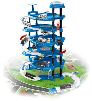 Паркінг Великий Multistore 660-A324 EcoToys поліцейська станція 5-рівневий і килимок міста 82 деталі (5905817004119)
