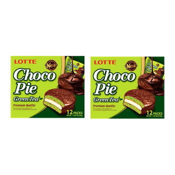 Набор Пирожные 2шт Lotte Чокопай Зеленый Чай Choco Pie Green Tea (12 Пирожных) 336g