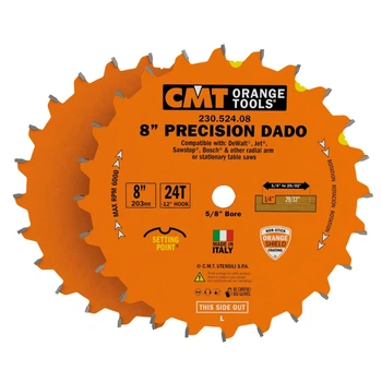 Пазовый регулирующий пильный диск CMT для DADO 200x15.87x24Т K6.35-22.23 -12° Neg (230.524.08)