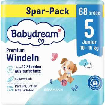 Підгузки Babydream 5 (10-16кг) 68шт