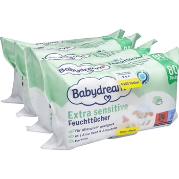 Детские влажные салфетки Babydream (80шт)