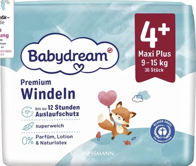 Подгузники Babydream premium 4+ (9-15кг) 36шт