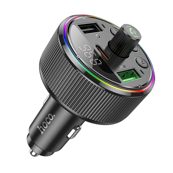 АЗП з FM-модулятором HOCO E82 Guerrero PD30W+QC3.0 car BT FM transmitter Black (6942007620642)
