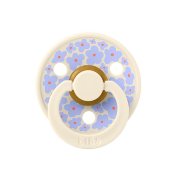 Пустушка BIBS Studio Colour Latex Round (кругла) Jasmine Field від 6 міс– Ivory