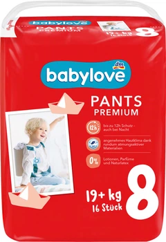 Подгузники-трусики Babylove 8 XXL (19+ кг) 16 шт
