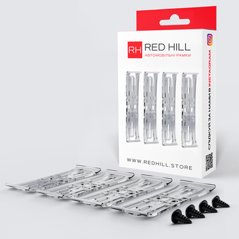 Рамка під номер безрамкова "Red Hill" невидима прозрачна (на два номери) (комплект)