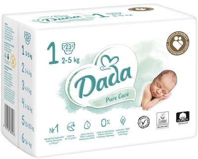 Підгузки Dada Pure Care 1 (2-5 кг) 23шт