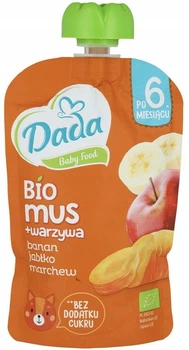 Пюре Dada Bio mus банан-яблоко-морковь с 6 месяцев, 100 г