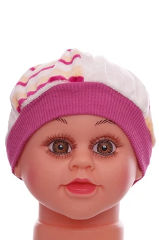 Берет для девочки велюровый розовый в полоску Murat Baby 1м+ (50363)