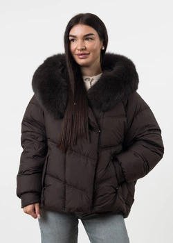 Пуховик Billissimo Шоколадний XL (К896)