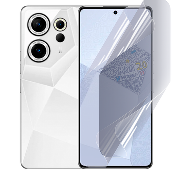 Антишпион приватная плёнка гидрогелевая для смартфона Tecno Camon 20 Premier противоударная прозрачная