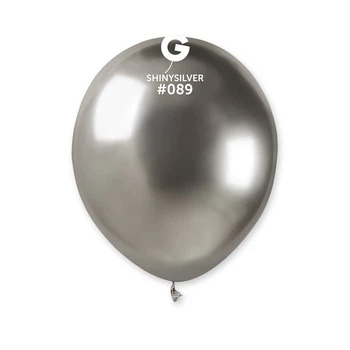 Латексный шар 5"(13см) Хром серебристый (Shiny Silver), GEMAR
