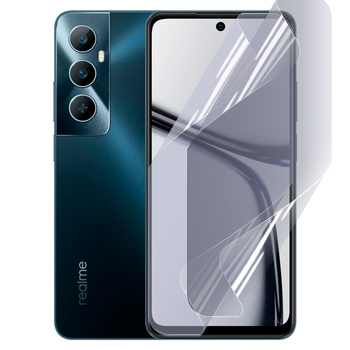 Антишпион приватная плёнка гидрогелевая для смартфона Realme C65 противоударная прозрачная