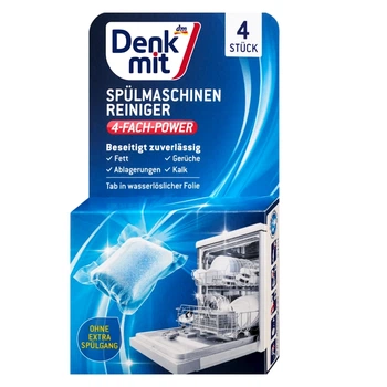 Таблетки для очищення посудомийної машини Denkmit Spulmaschinen Reiniger, 4 шт, 4×20 г