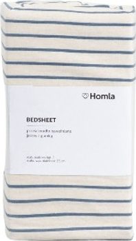 Простирадло Homla Rander джерсі Бежево-синє у смужки 90 x 200 см (5906496740848)