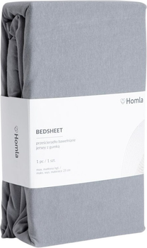 Простирадло Homla Pelly Premium джерсі Сіре 140 x 200 см (5906496715532)