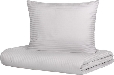 Komplet pościeli Homla Basic Agnes Poszewka na pościel 220 x 200 cm + 2 poszewki na poduszki 70 x 80 cm satynowy żakardowy Szary (5902869952641)