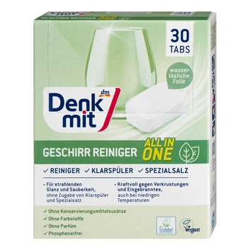 Таблетки для посудомийної машини Denkmit Nature, 30 шт – ефективне та екологічне миття