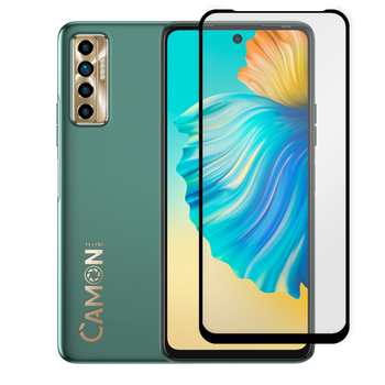Защитное стекло для телефона Tecno Camon 17P противоударное полноэкранное черное
