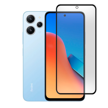 Защитное стекло для телефона Xiaomi Redmi 12 4G противоударное полноэкранное черное