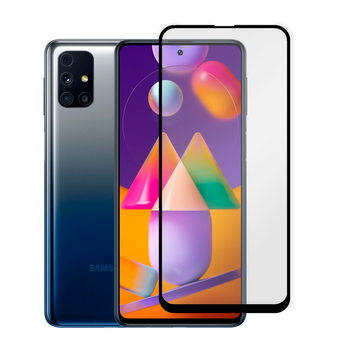 Защитное стекло для телефона Samsung Galaxy M31s (SM-M317F) противоударное полноэкранное черное