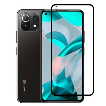 Защитное стекло для телефона Xiaomi Mi 11 Lite 5G NE противоударное полноэкранное черное