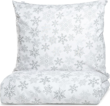 Komplet pościeli Homla Simply Scandy Lugn Poszewka na pościel 220 x 200 cm + 2 poszewki na poduszki 70 x 80 cm bawełniany w śnieżynki Biały (5902869942017)