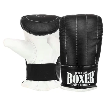 Снарядные перчатки тренировочные кожаные Boxer 2014 Black размер L