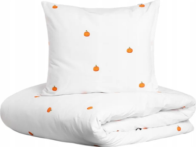Komplet pościeli Homla Pump Poszewka na pościel 160 x 200 cm + 2 poszewki na poduszki 50 x 60 cm bawełniany w dynie Biały (5906496748684)
