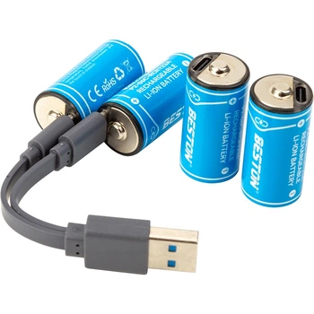 Аккумулятор Beston USB Type-C RCR123A 3.0V, 2100mWh, Li-Ion, 4 шт