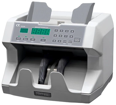 Счётчик банкнот PRO 95U с УФ-детекцией, LCD-дисплеем, расширенной фасовкой, суммированием и мультивалютной поддержкой