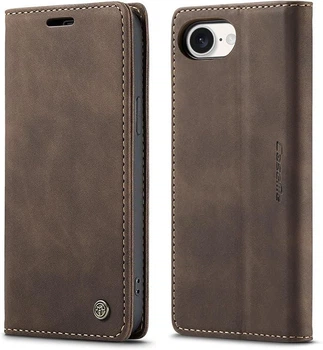 Чохол книжка Caseme з магнітом для iPhone 16e кавовий гаманець