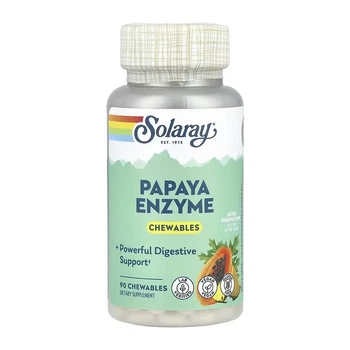 Фермент папайї Papaya Enzyme Solaray, жувальні таблетки, 90 штук