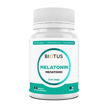 Мелатонін Melatonin Biotus, 3 мг, 60 капсул
