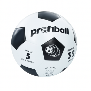 М'яч футбольний Profiball VA-0014-1 гладкий 5 розмір Білий з чорним